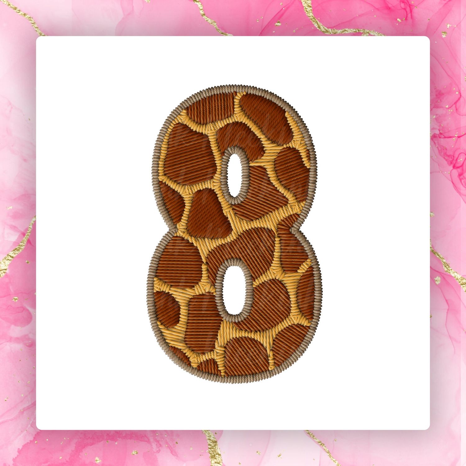 Faux Embroidery Effect Jungle Number DTF Decal