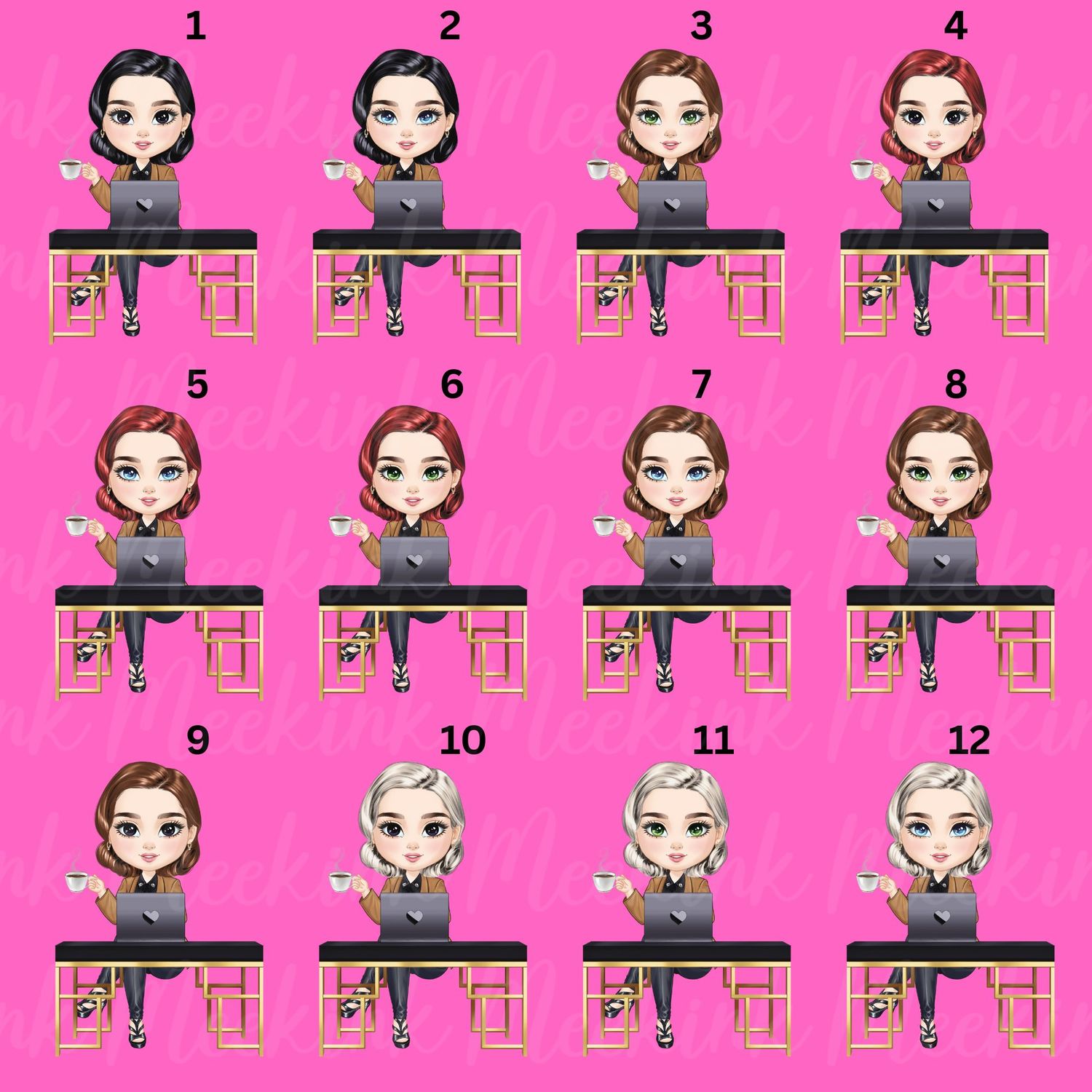 Boss Girl Chibi Doll UVDTF or DTF Decal