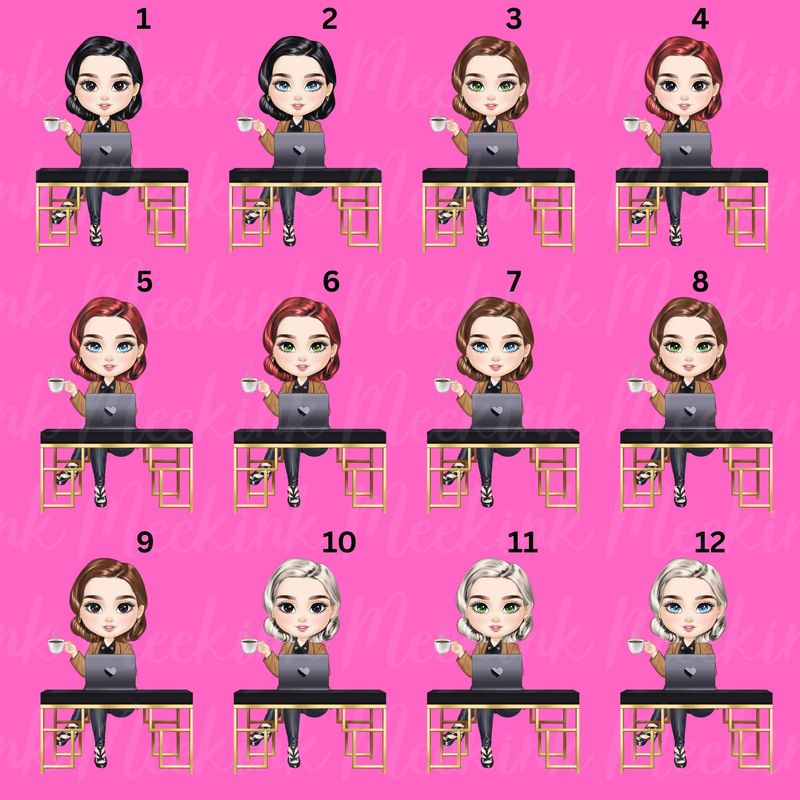 Boss Girl Chibi Doll UVDTF or DTF Decal