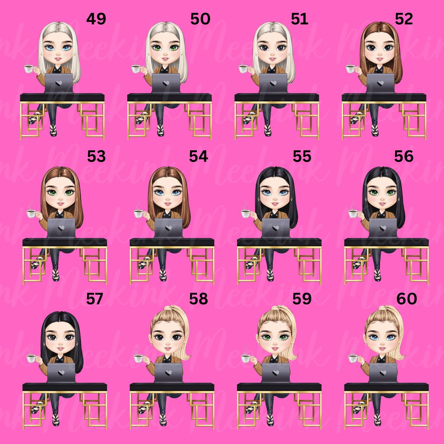Boss Girl Chibi Doll UVDTF or DTF Decal
