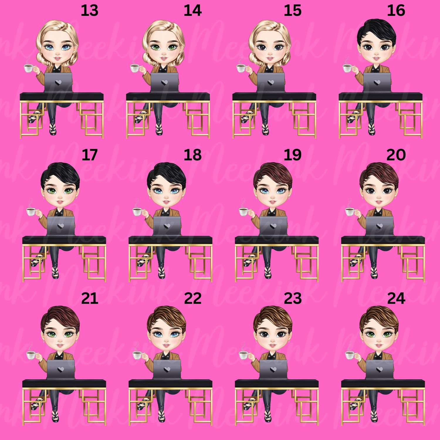 Boss Girl Chibi Doll UVDTF or DTF Decal