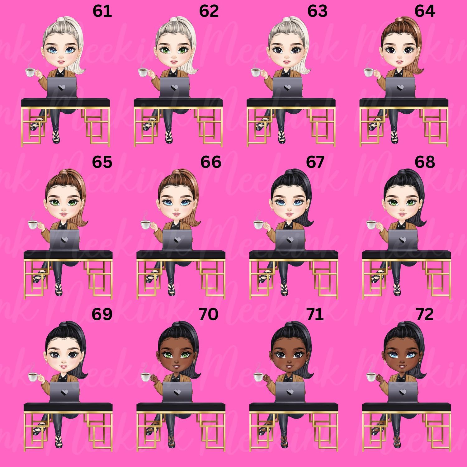Boss Girl Chibi Doll UVDTF or DTF Decal