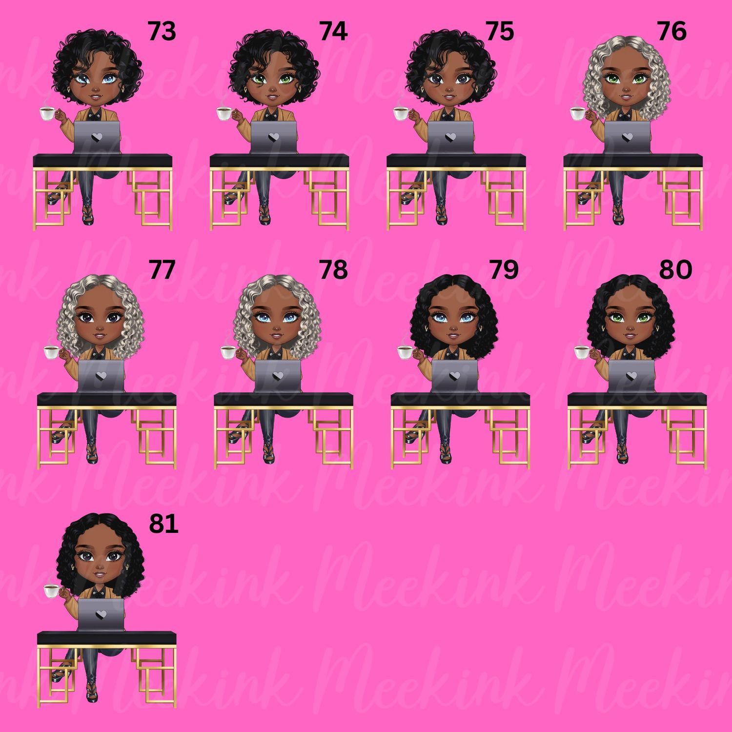 Boss Girl Chibi Doll UVDTF or DTF Decal