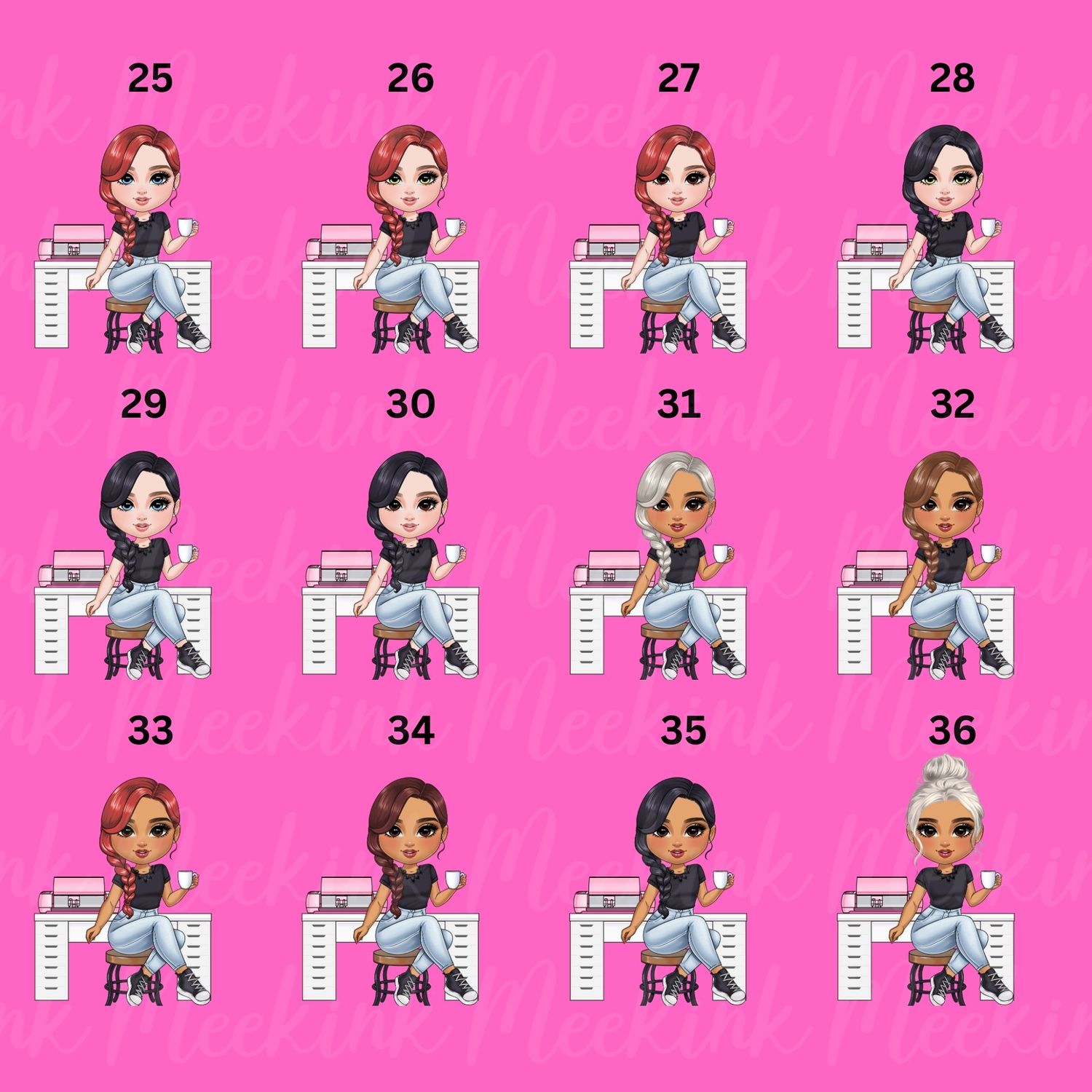 Crafty Girl Chibi Doll UVDTF or DTF Decal