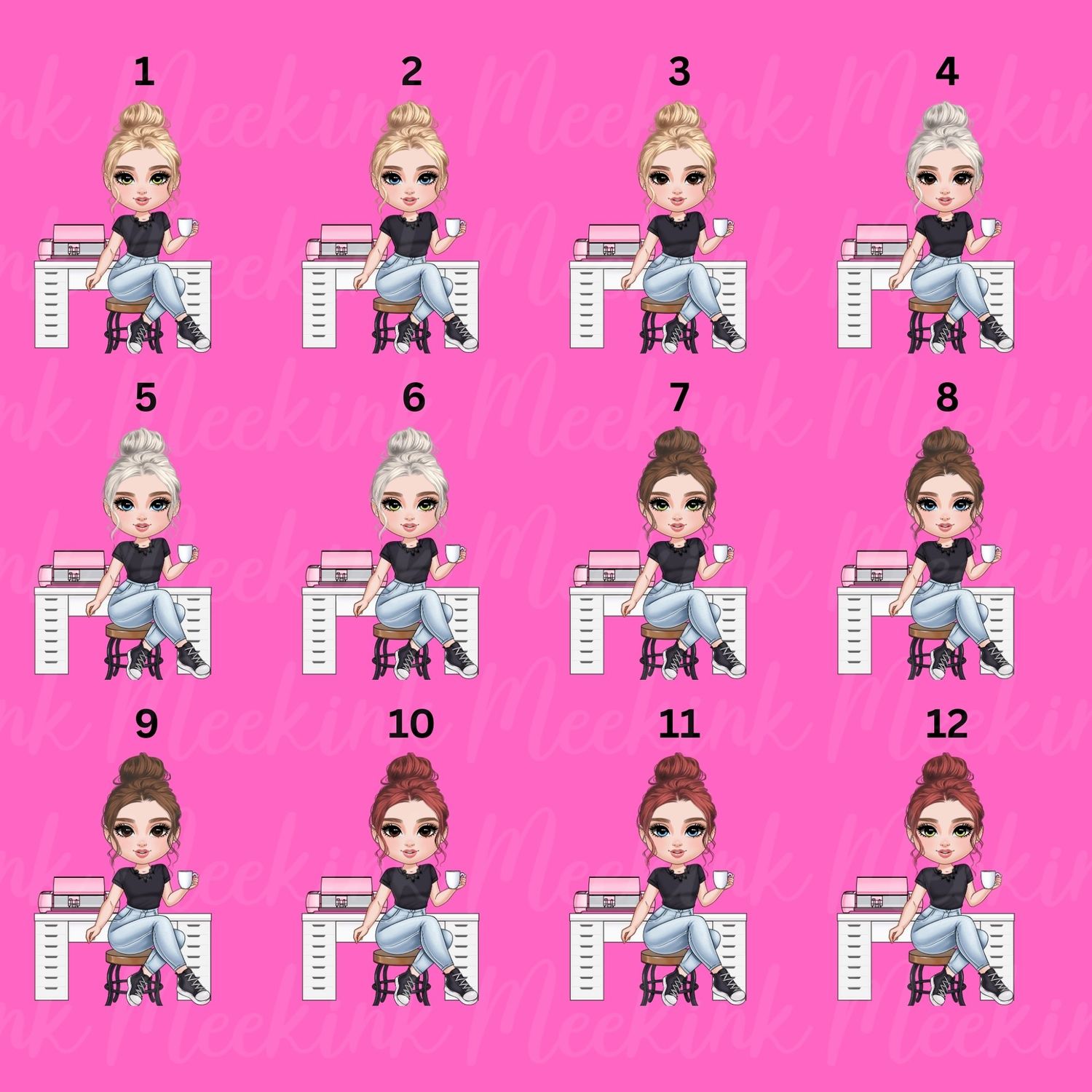 Crafty Girl Chibi Doll UVDTF or DTF Decal