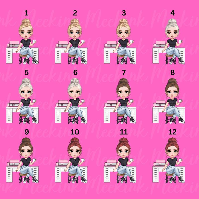 Crafty Girl Chibi Doll UVDTF or DTF Decal