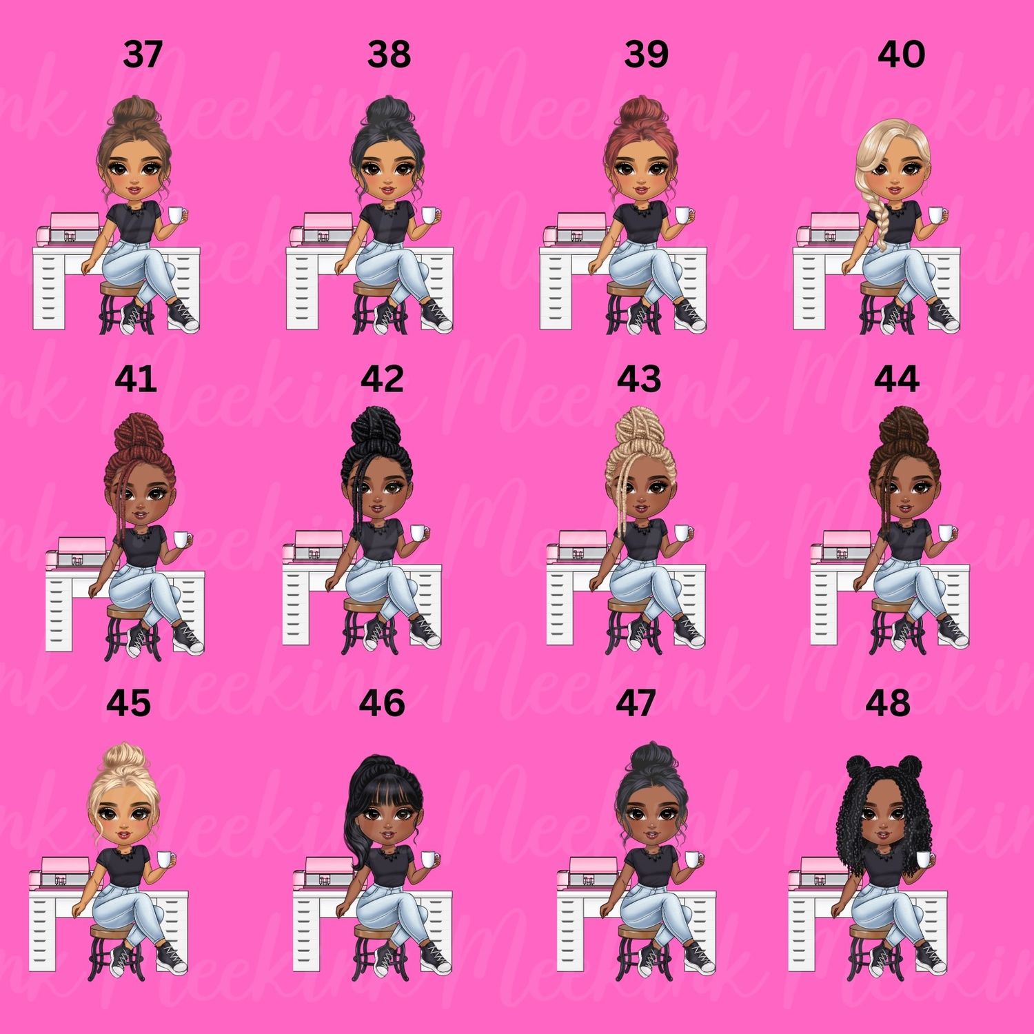 Crafty Girl Chibi Doll UVDTF or DTF Decal