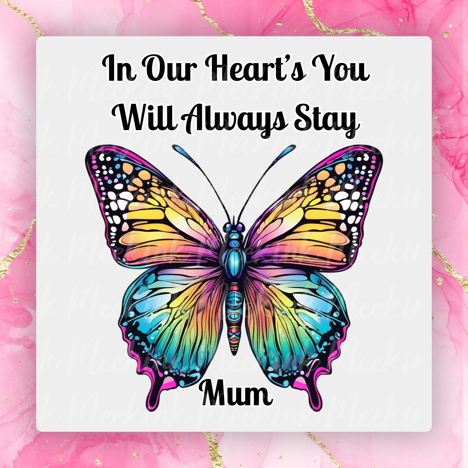 In Our Heart&#39;s Butterfly UVDTF or DTF Decal