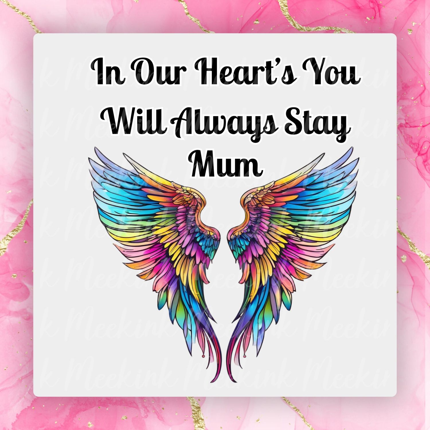 In Our Heart&#39;s Wings UVDTF or DTF Decal