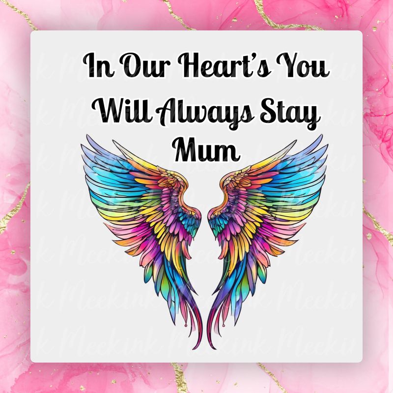 In Our Heart&#39;s Wings UVDTF or DTF Decal