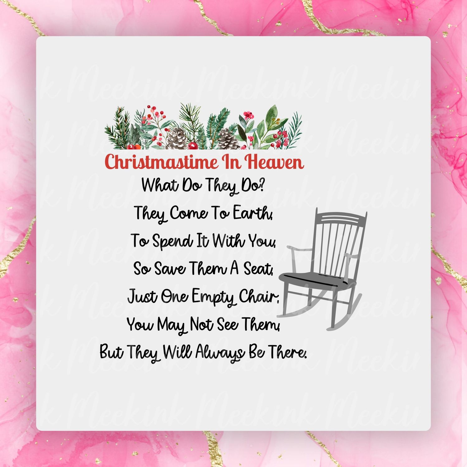 Christmastime In Heaven UVDTF or DTF Decal