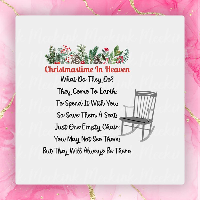 Christmastime In Heaven UVDTF or DTF Decal