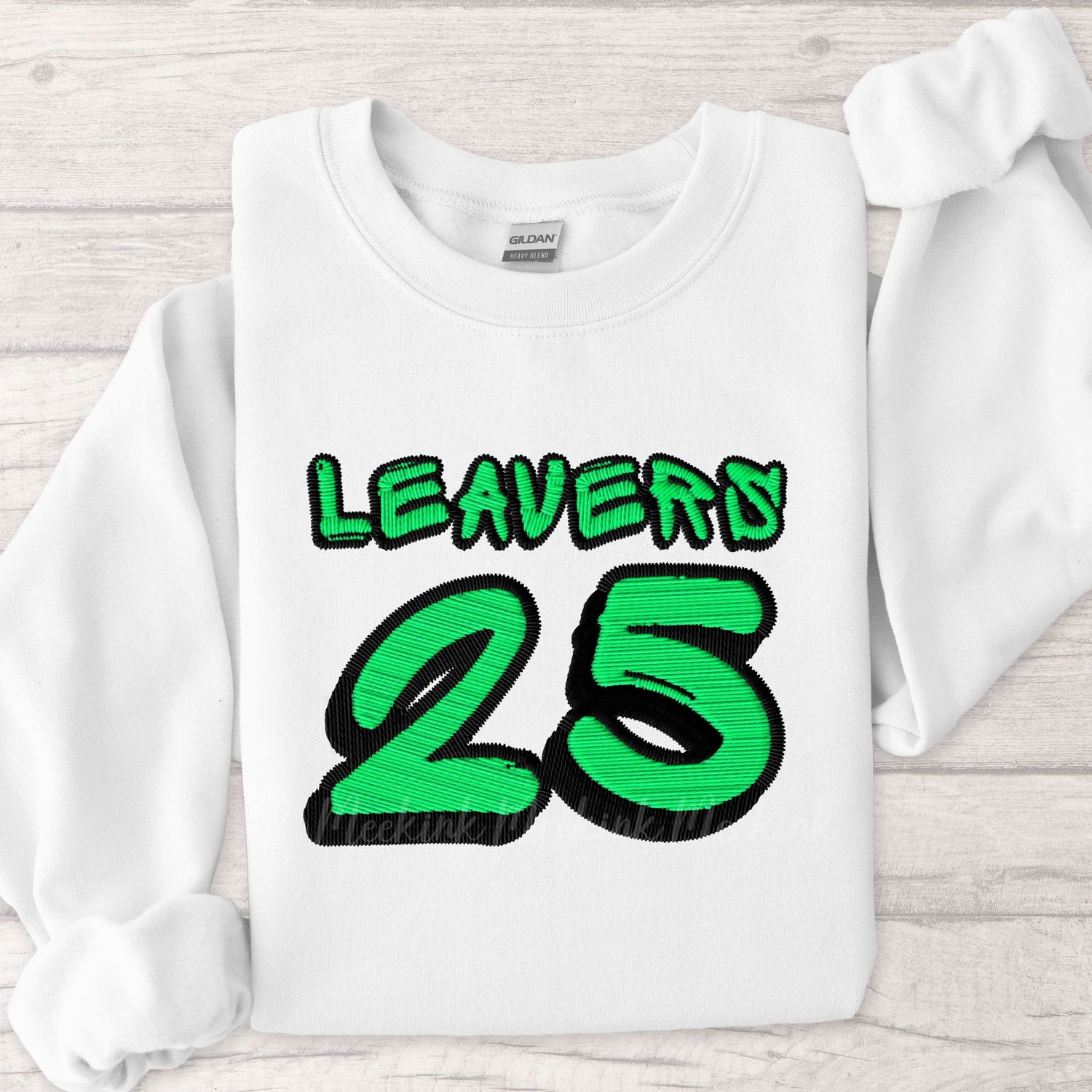 Green Faux Embroidered Effect Personalised 2025 Graffiti DTF Decal