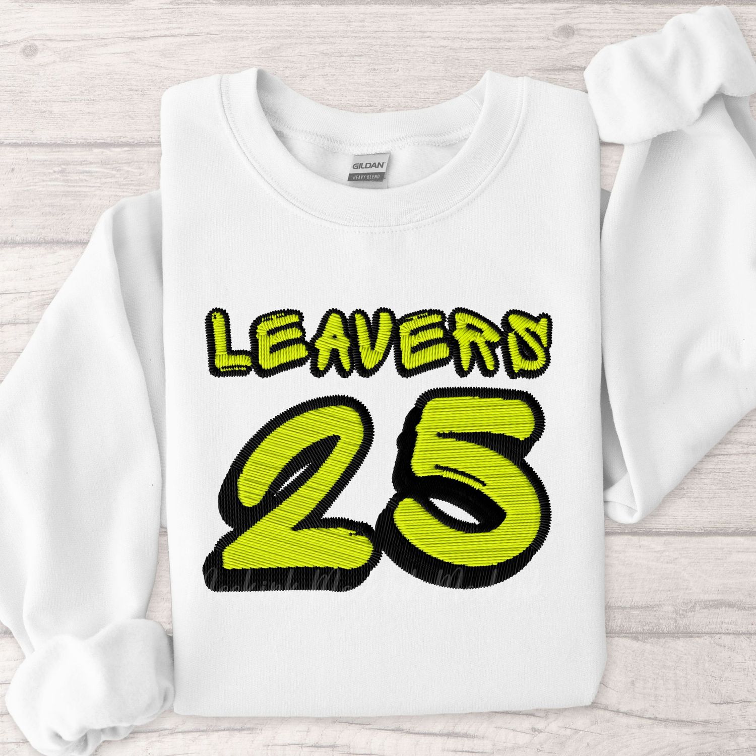 Yellow Faux Embroidered Effect Personalised 2025 Graffiti DTF Decal