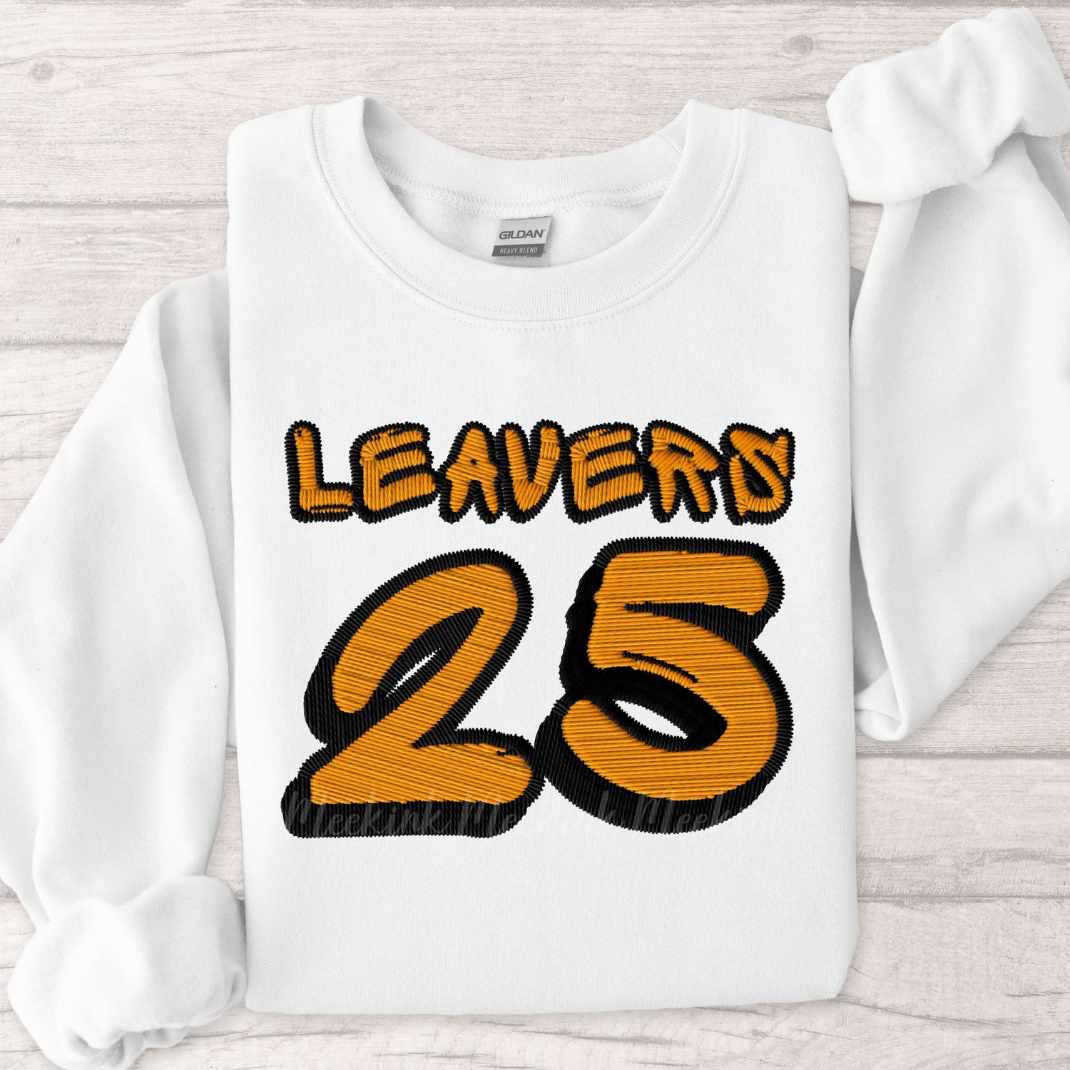 Orange Faux Embroidered Effect Personalised 2025 Graffiti DTF Decal