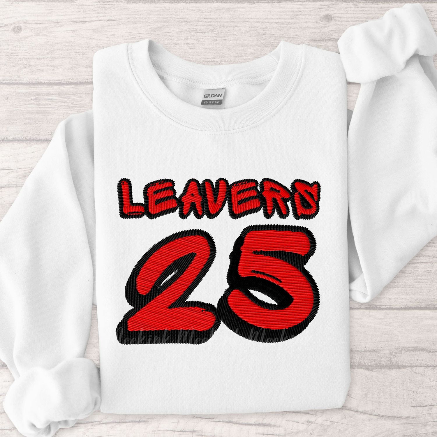 Red Faux Embroidered Effect Personalised 2025 Graffiti DTF Decal