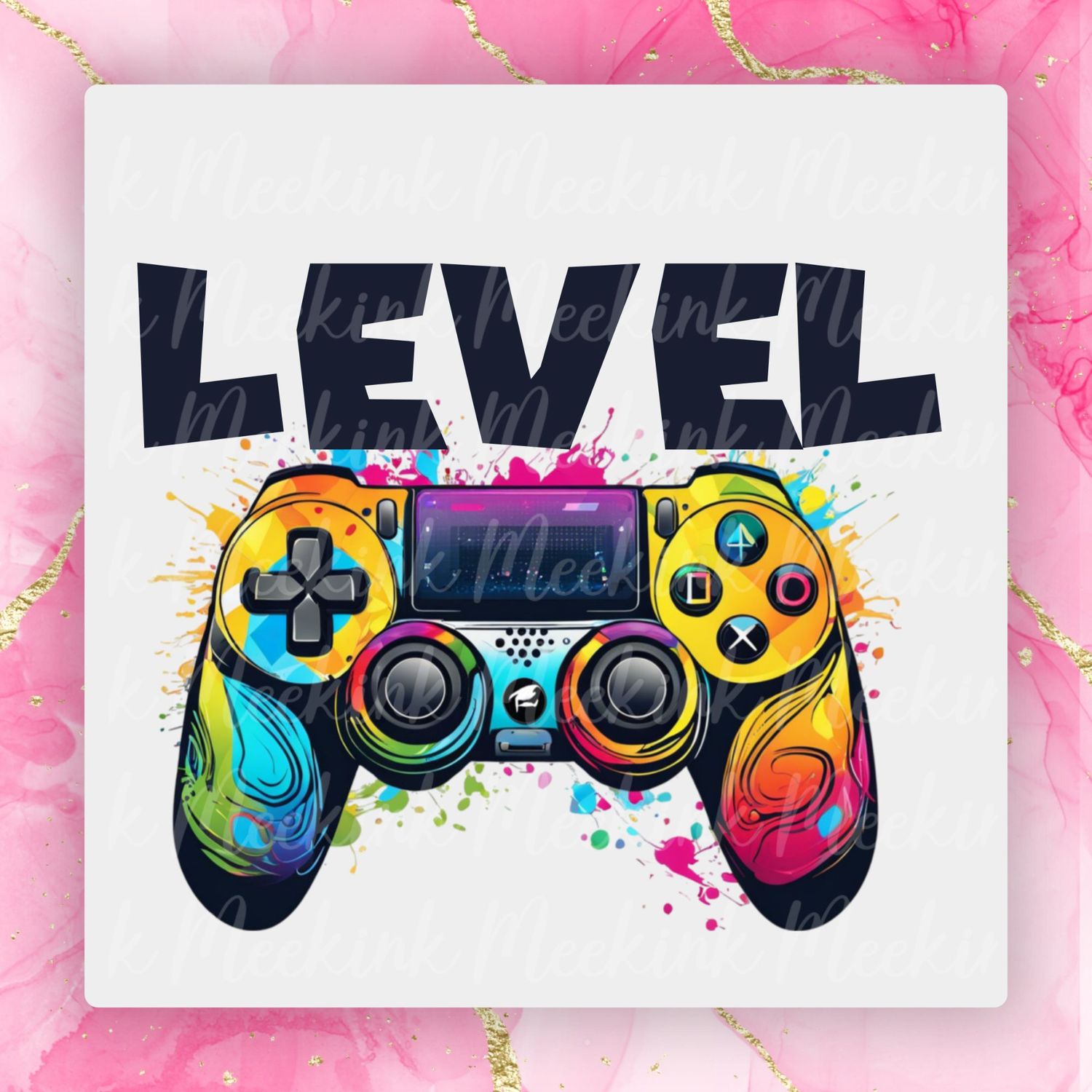Multi Colour Gamer Pad LEVEL PNG Digital File