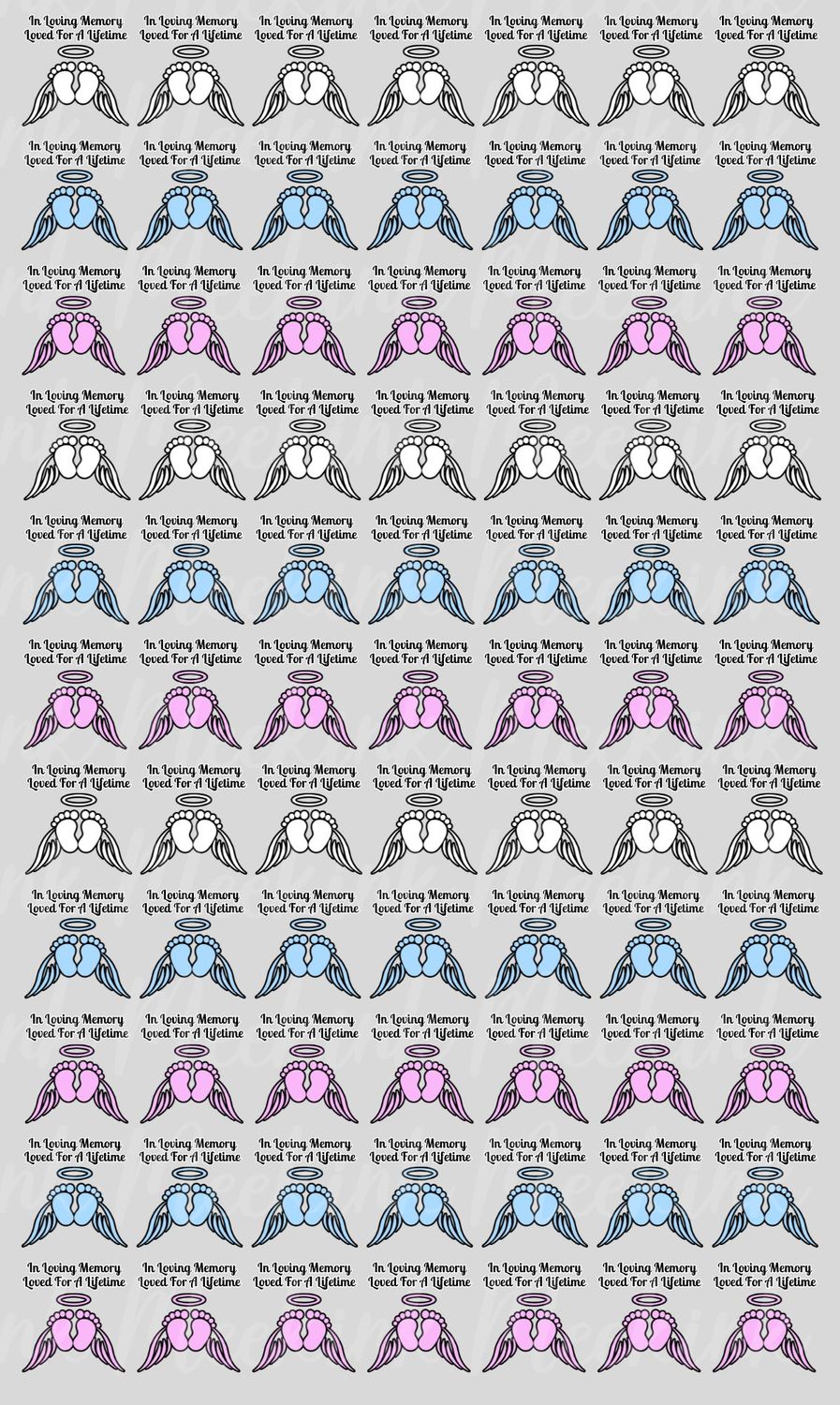 Memorial Blank&#39;s Mixed Baby Loved For A Lifetime Half Meter Sheet UVDTF or DTF Decal