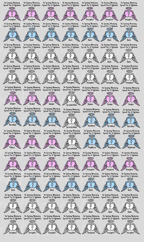 Memorial Title&#39;s Mixed Baby Loved For A Lifetime Half Meter Sheet UVDTF or DTF Decal