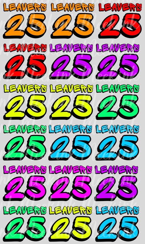 Half Meter Leavers 25 UVDTF or DTF Decals