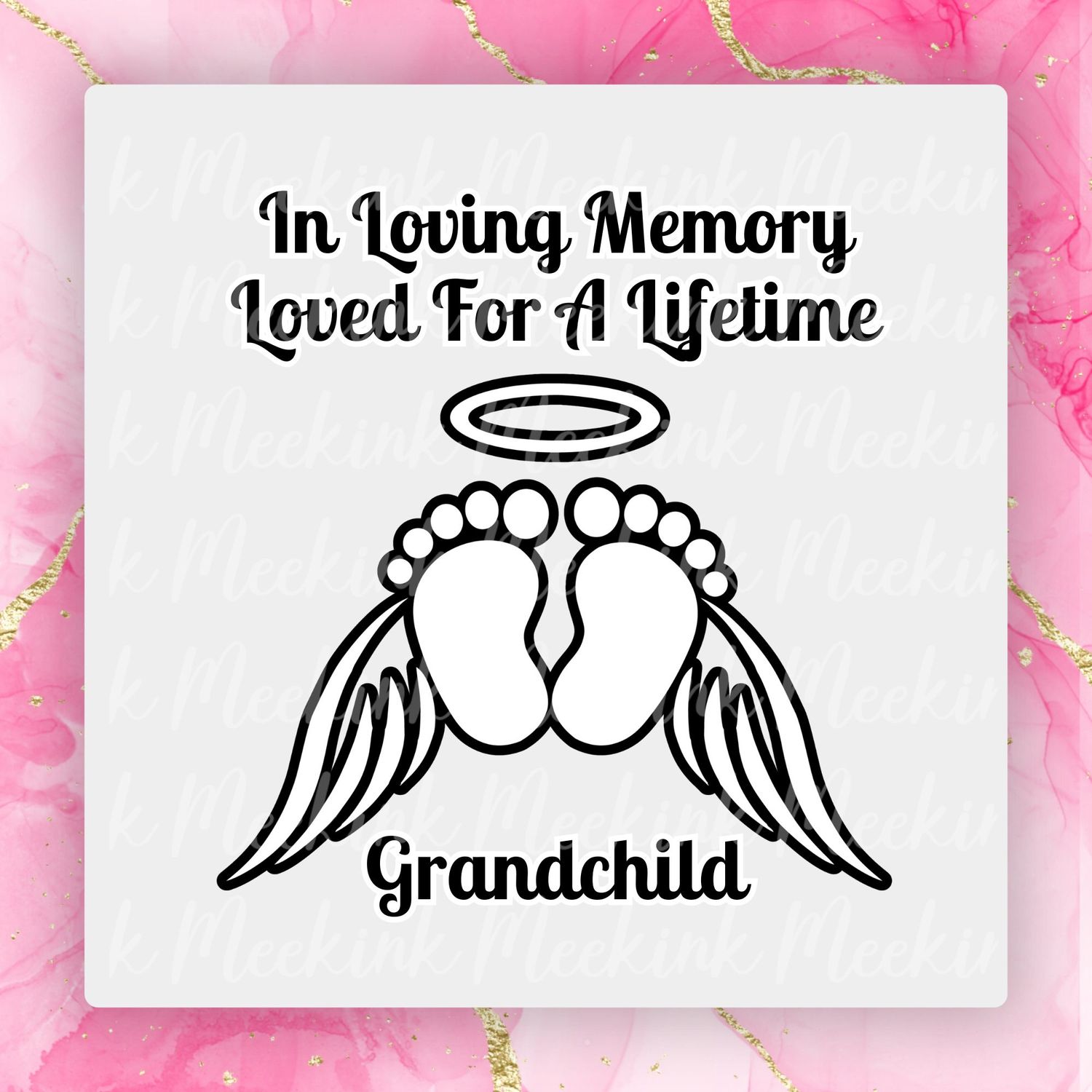 Loved For A Life Time Grandchild UVDTF or DTF Decal