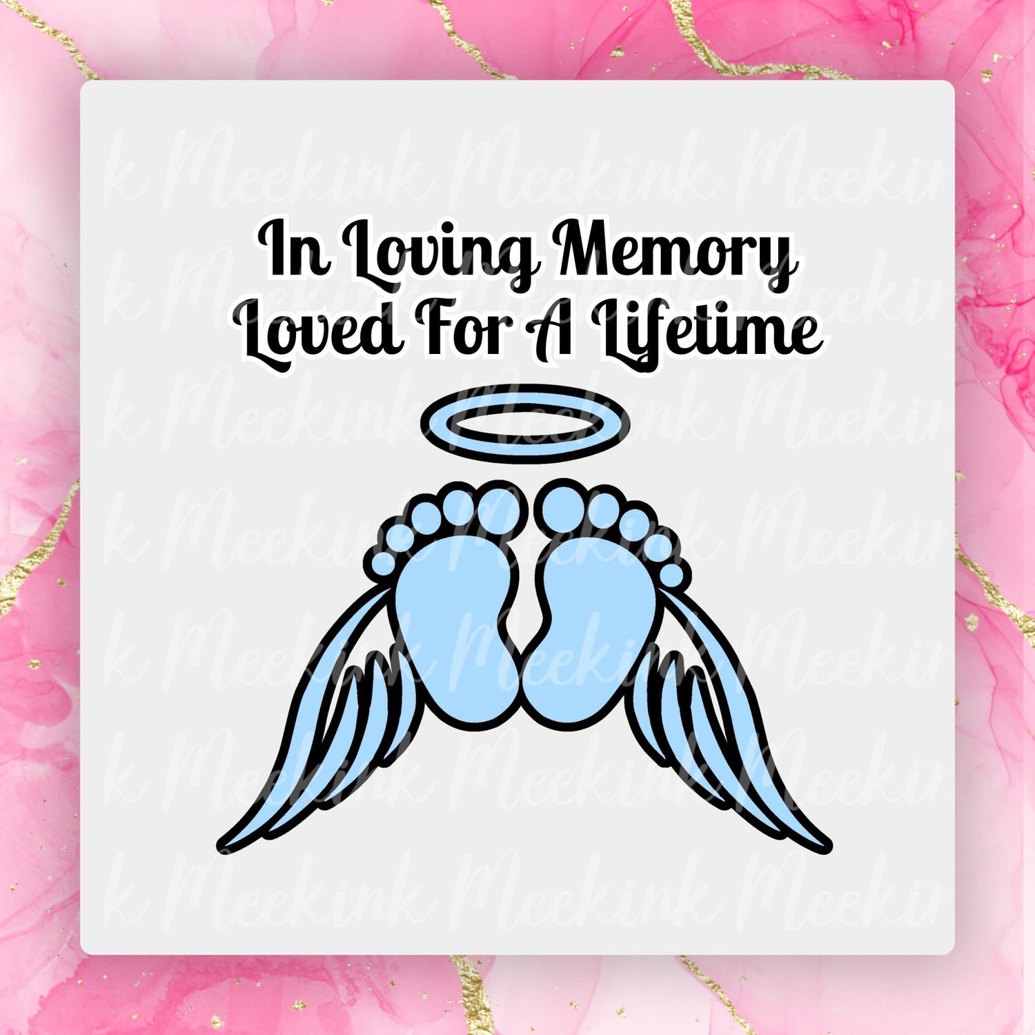 Loved For A Life Time Blue UVDTF or DTF Decal