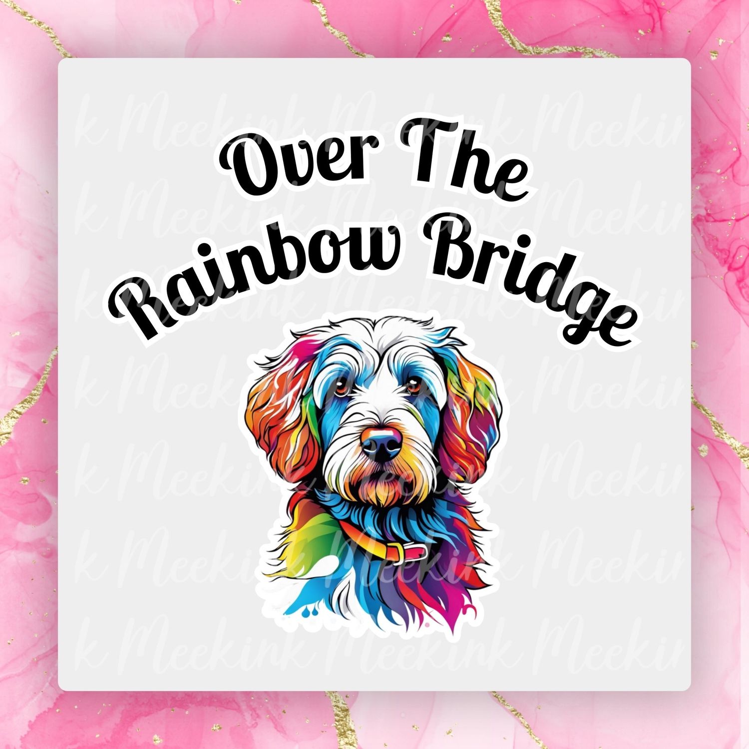 Cockapoo Rainbow Bridge UVDTF or DTF Decal
