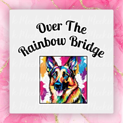 German Shepperd Rainbow Bridge UVDTF or DTF Decal