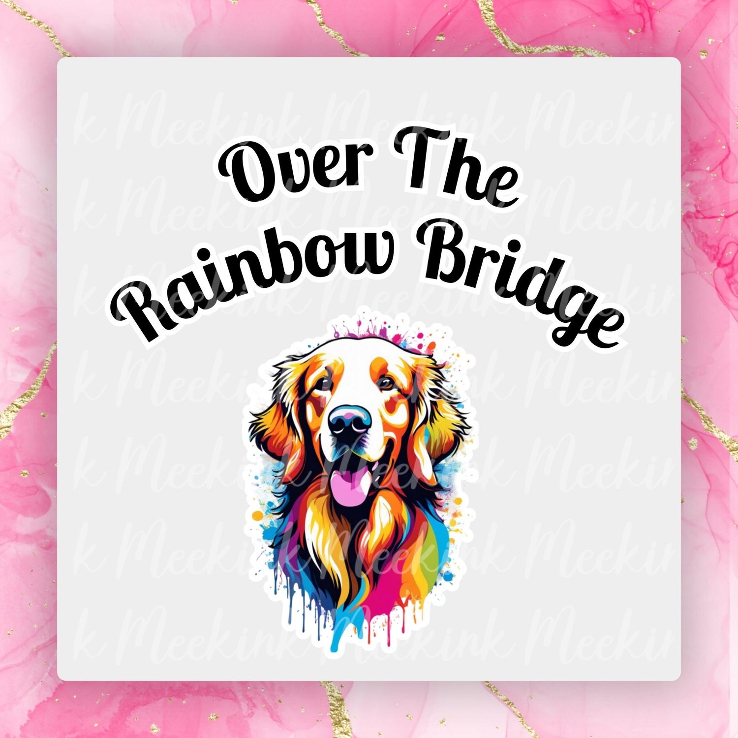 Golden Retriever Rainbow Bridge UVDTF or DTF Decal