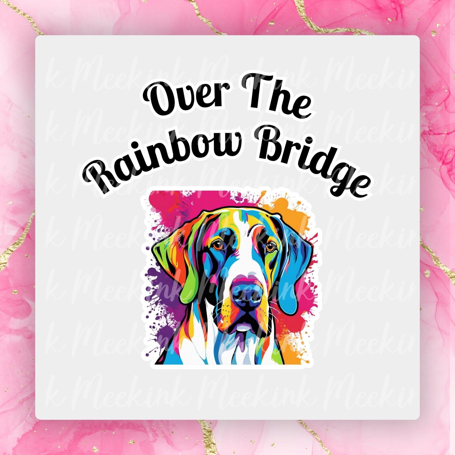 Great Dane Rainbow Bridge UVDTF or DTF Decal