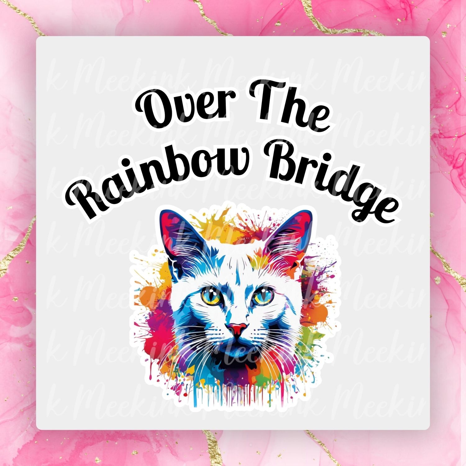 Cat 2 Rainbow Bridge UVDTF or DTF Decal