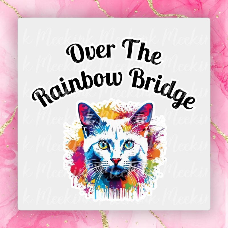 Cat 2 Rainbow Bridge UVDTF or DTF Decal