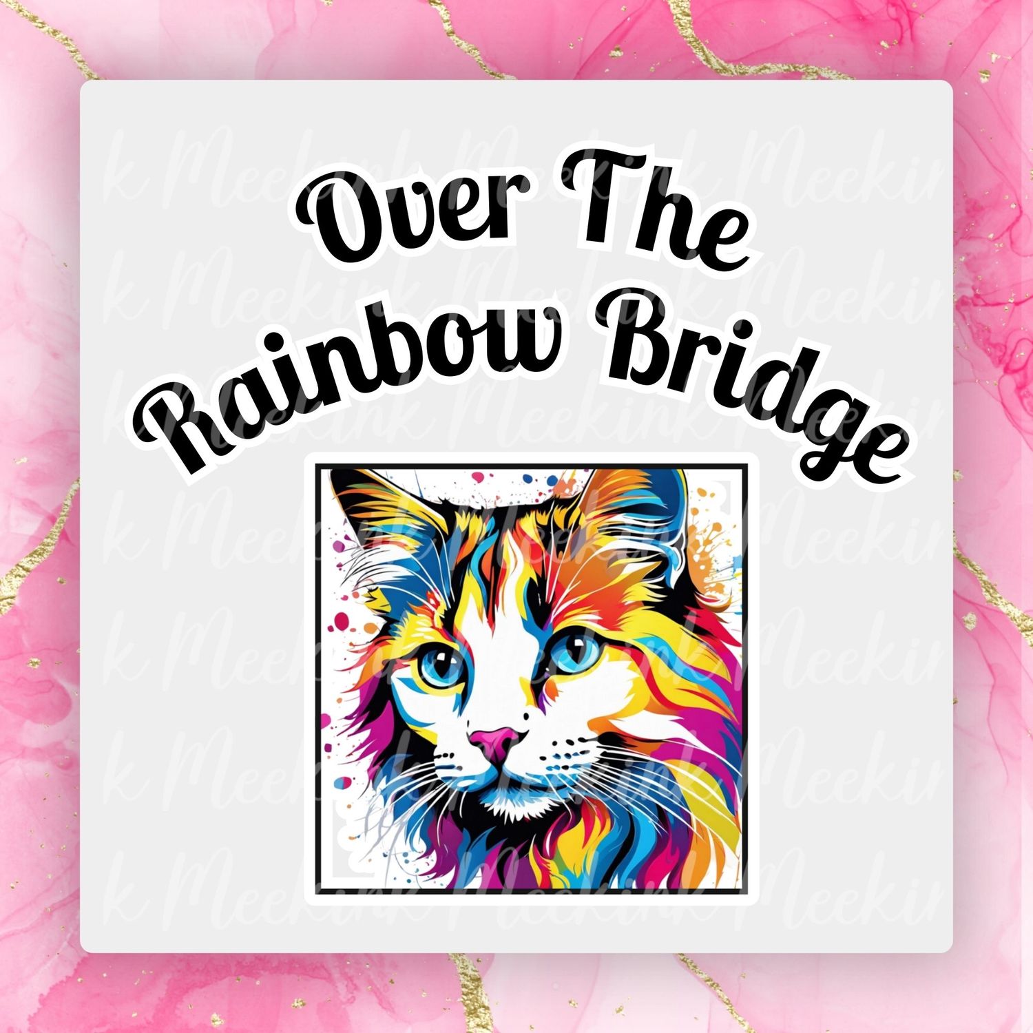 Cat 6 Rainbow Bridge UVDTF or DTF Decal