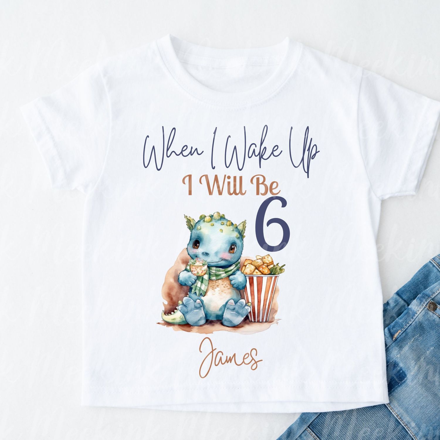 When I Wake Up Dino Design 1 DTF DECAL