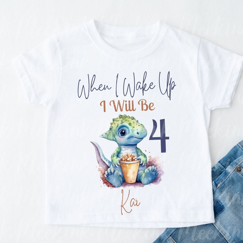 When I Wake Up Dino Design 2 DTF DECAL
