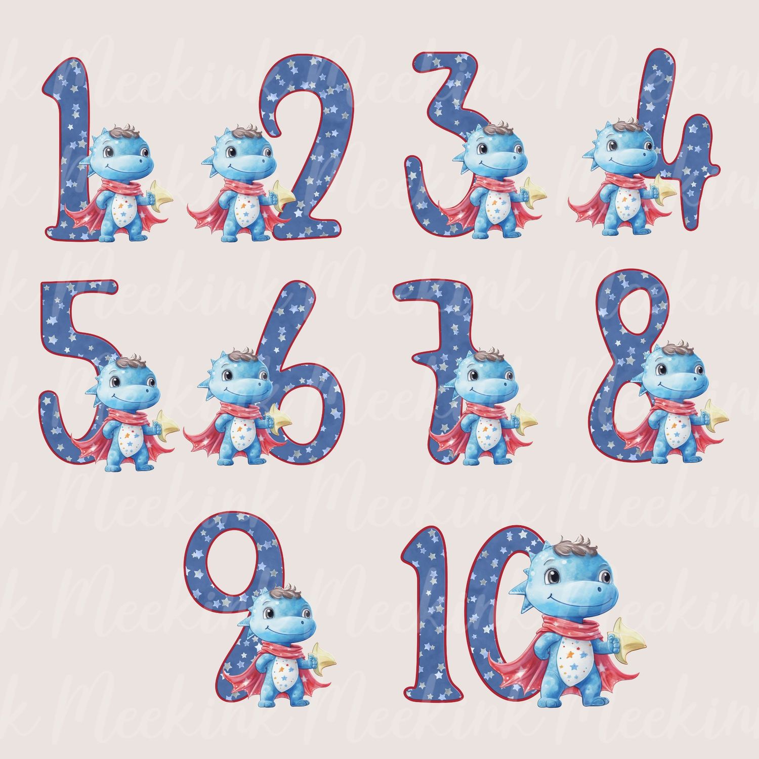 When I Wake Up Dino Numbers DTF DECAL