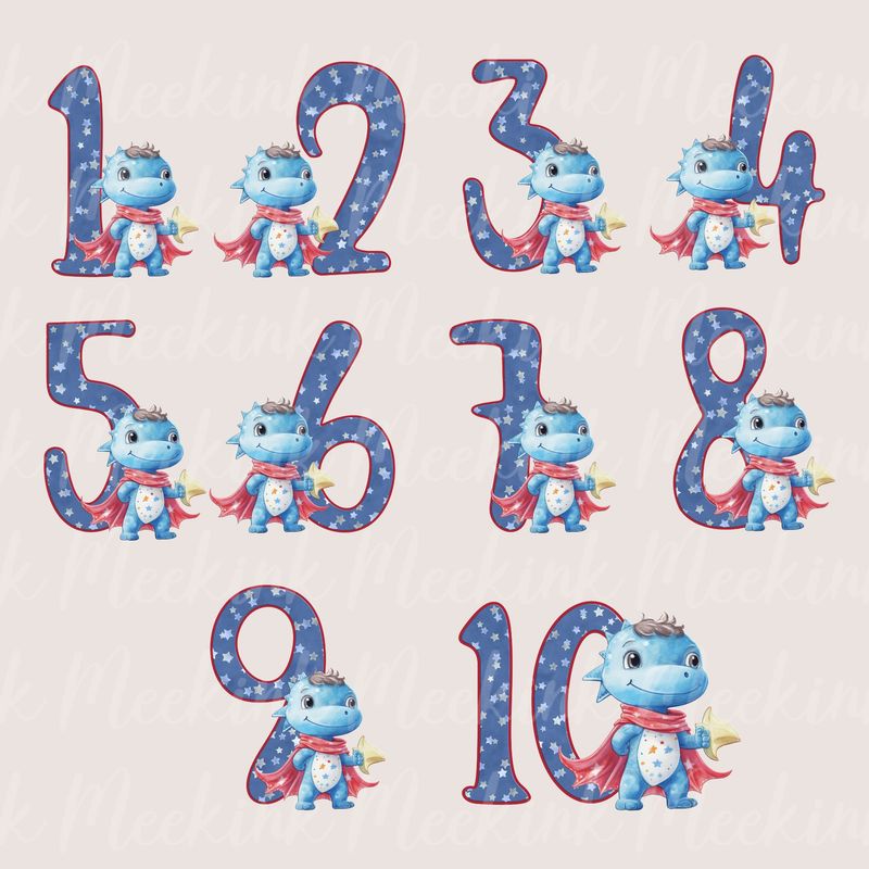 When I Wake Up Dino Numbers DTF DECAL
