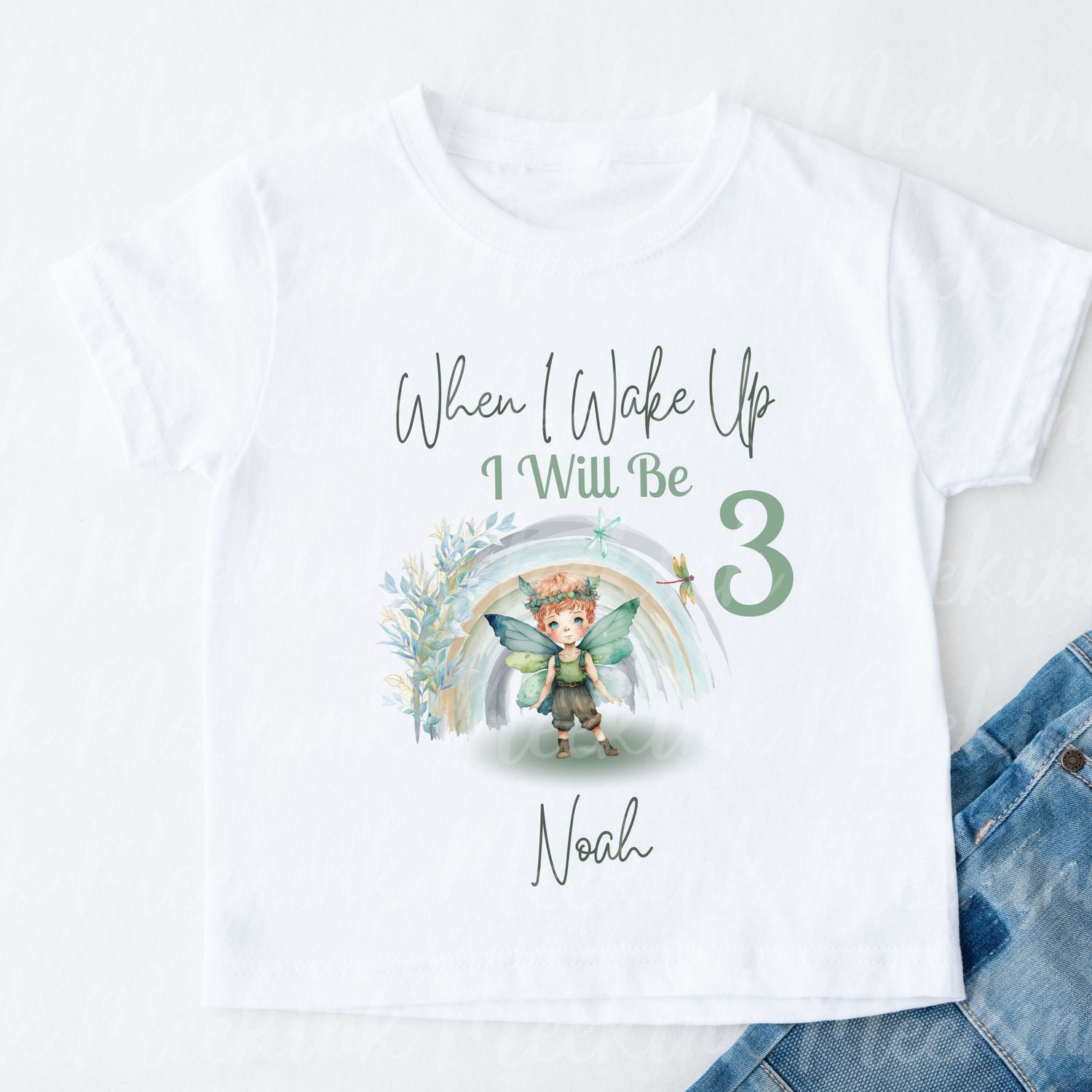 When I Wake Up Boy Fairy Rainbow DTF DECAL