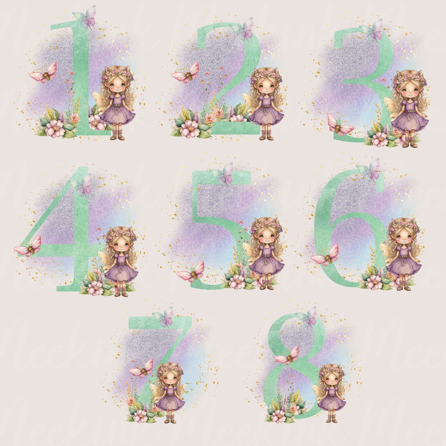 When I Wake Up Fairy Girl Numbers DTF DECAL