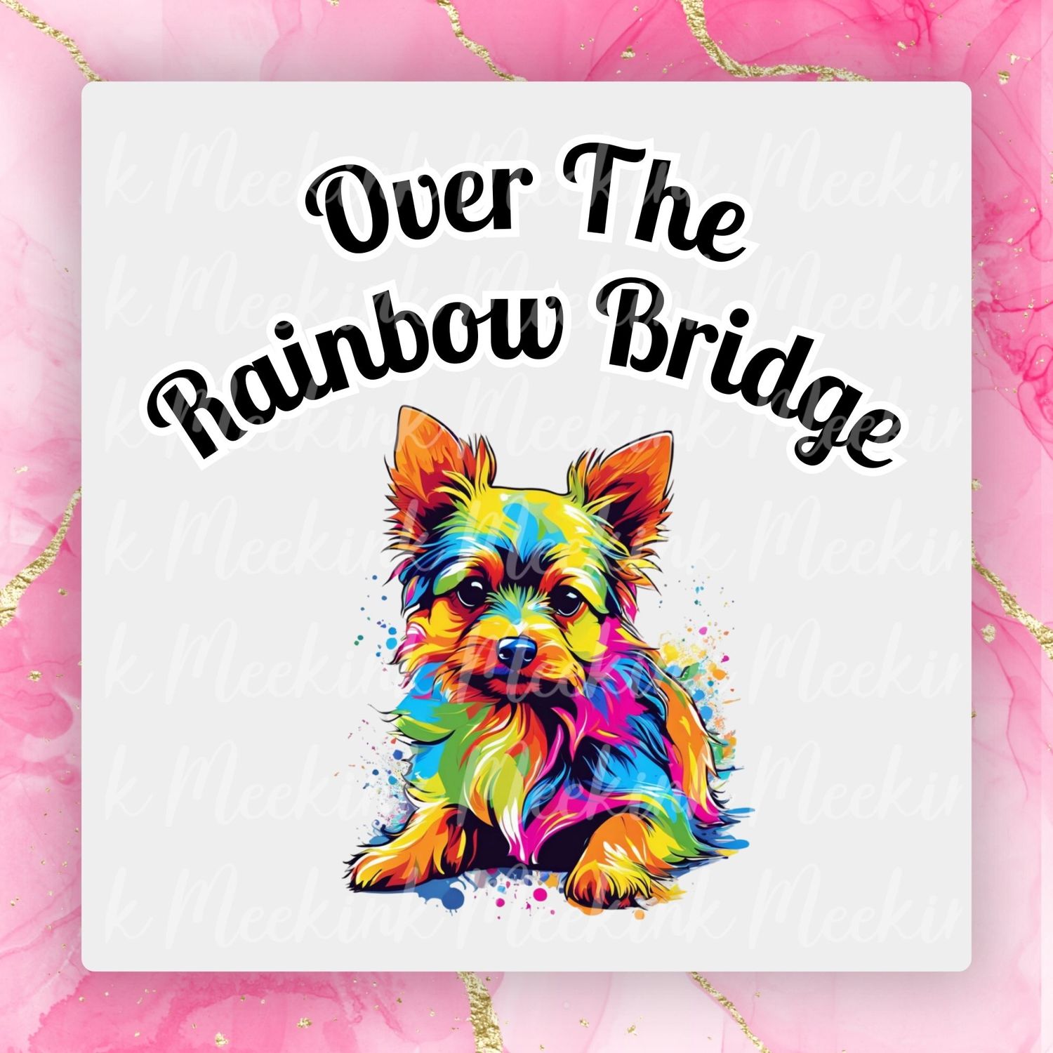Chorkie Rainbow Bridge UVDTF or DTF Decal