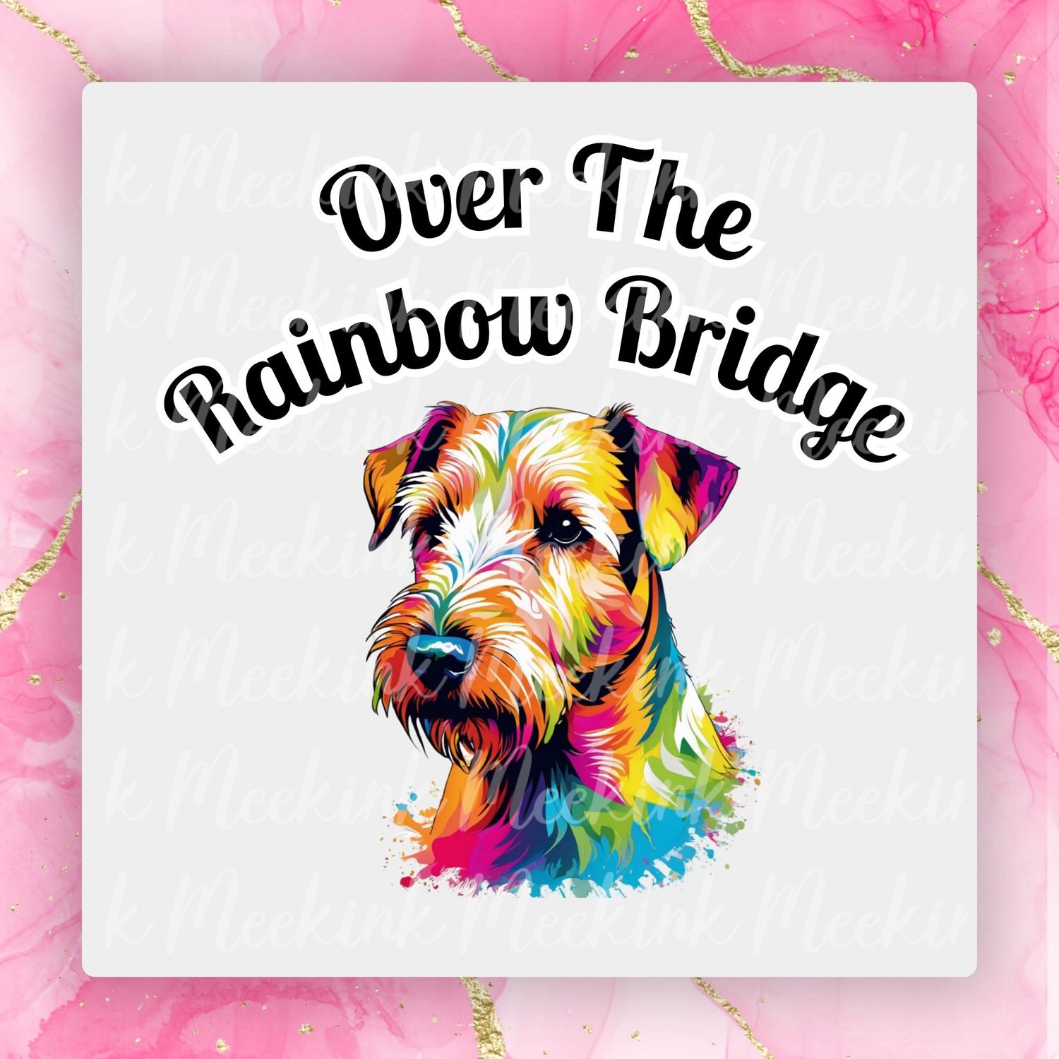 Lakeland Terrier Rainbow Bridge UVDTF or DTF Decal