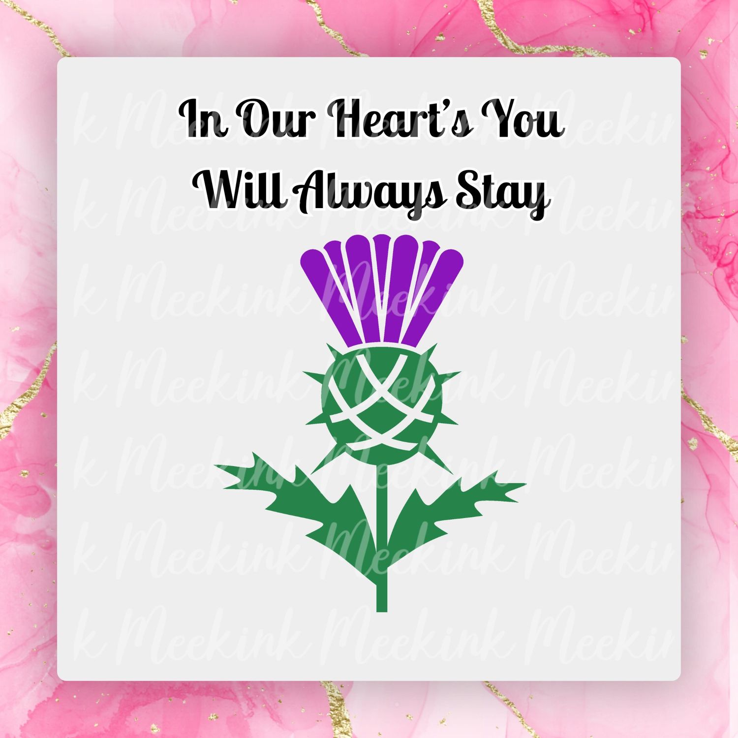Memorial Scottish Thistle Design 2 UVDTF or DTF Decal