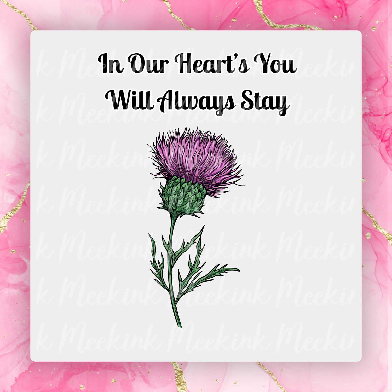 Memorial Scottish Thistle Design 1 UVDTF or DTF Decal