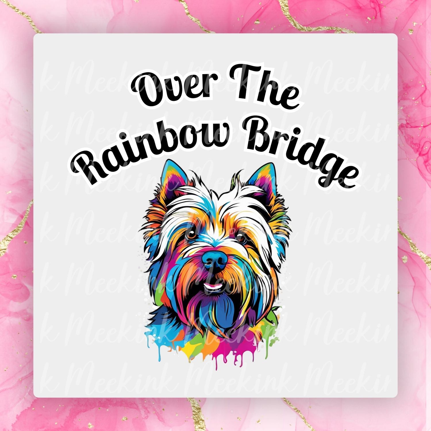 Westie Rainbow Bridge UVDTF or DTF Decal