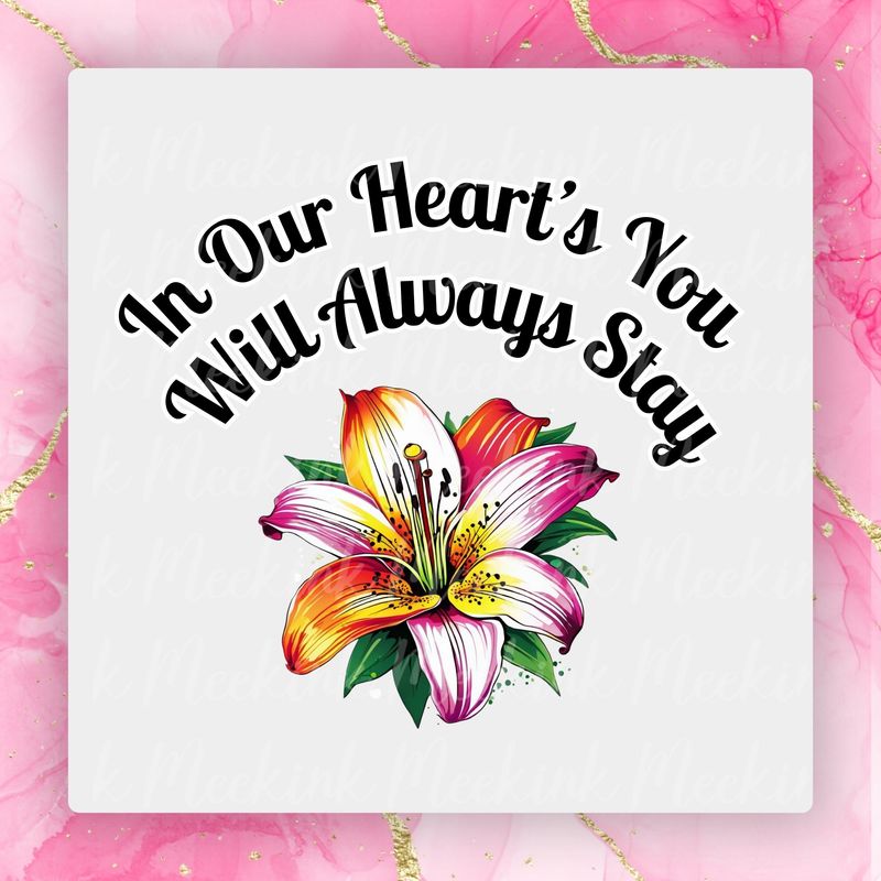 Memorial Lily Design 1 UVDTF or DTF Decal