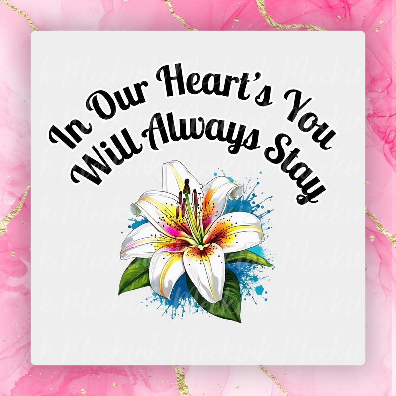 Memorial Lily Design 2 UVDTF or DTF Decal