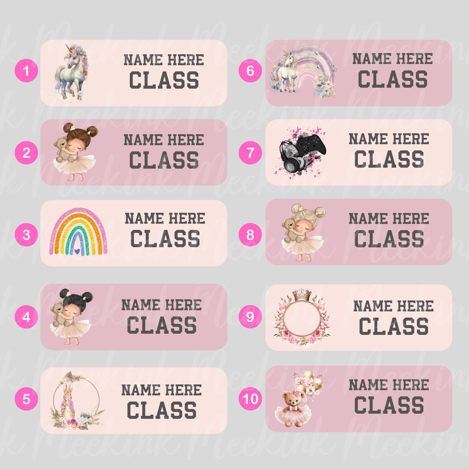 84 X School Labels DTF
