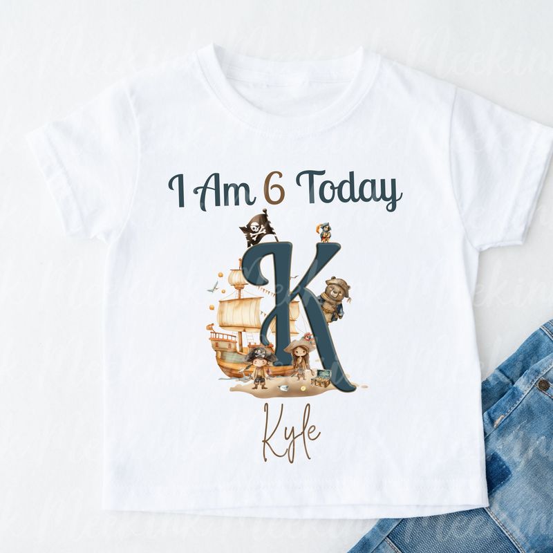 I Am Pirate Letter Birthday DTF DECAL
