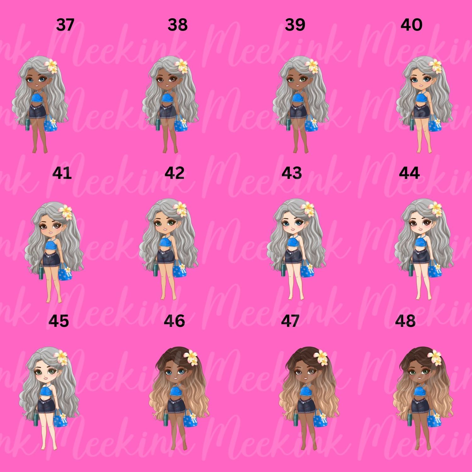 Summer Hat Dolls UVDTF or DTF Decal