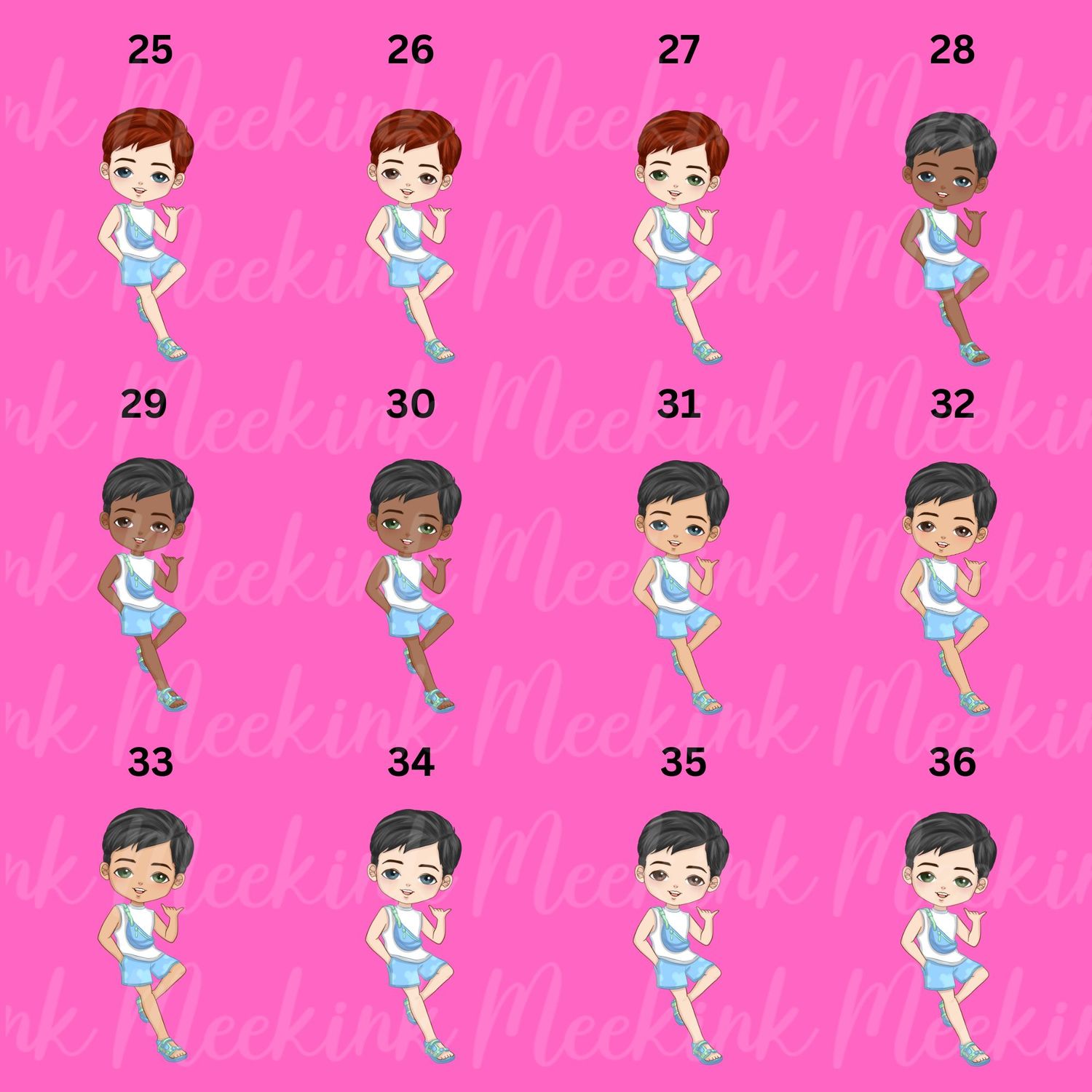 Surfer Boys Doll UVDTF or DTF Decal